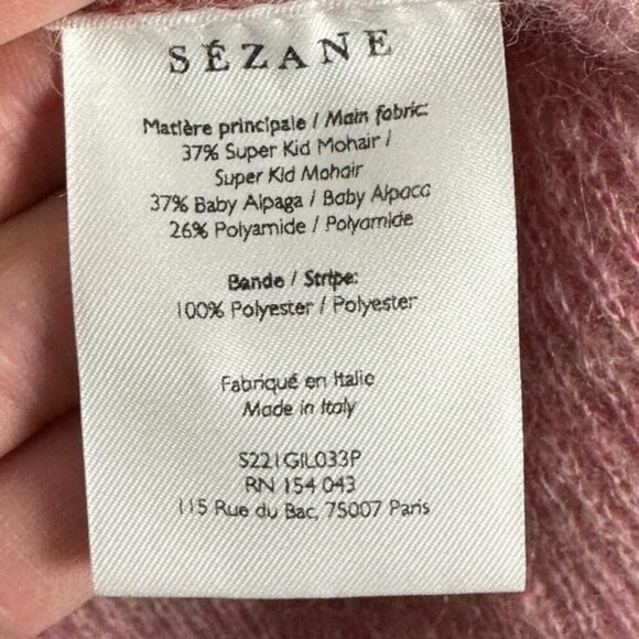 Sezane Gaspard Reversible Sweater Size Small Rosewood Pink Cardigan Knit Mohair - Picture 8 of 13